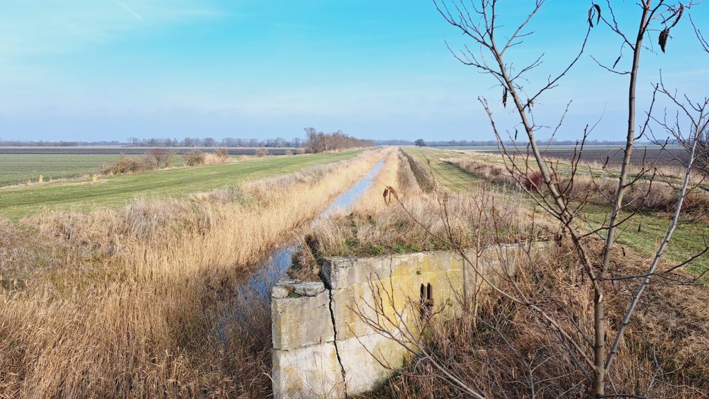 Der Einser-Kanal in Ungarn, der zum Teil den Hansag entwässert.